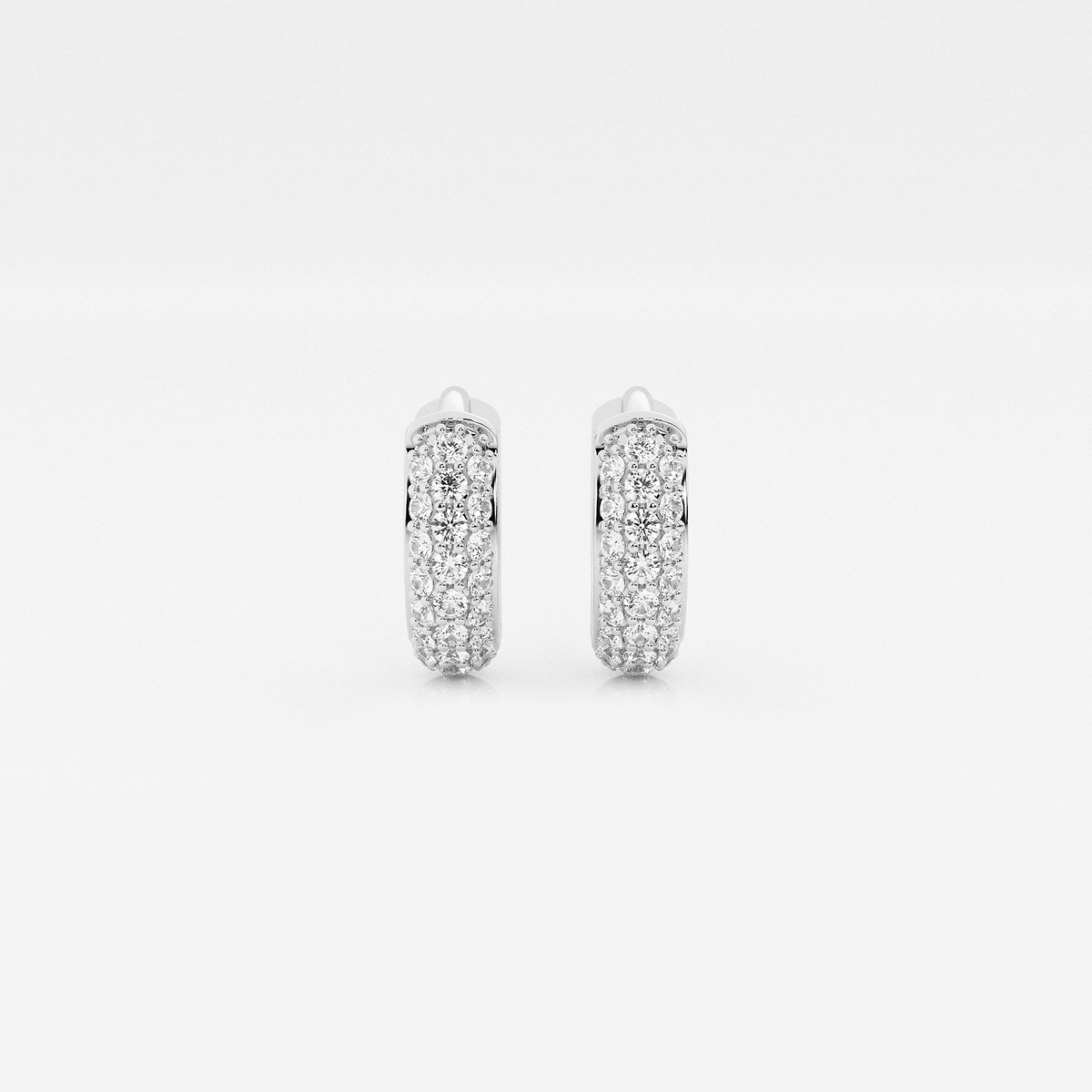 näas Bombë 1/4 ctw Round Lab Grown Diamond Second Piercing Huggie Hoop Earrings