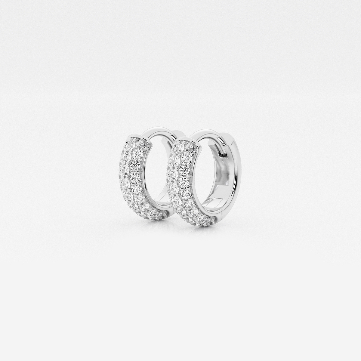 Additional Image 1 for  näas Bombë 1/4 ctw Round Lab Grown Diamond Second Piercing Huggie Hoop Earrings