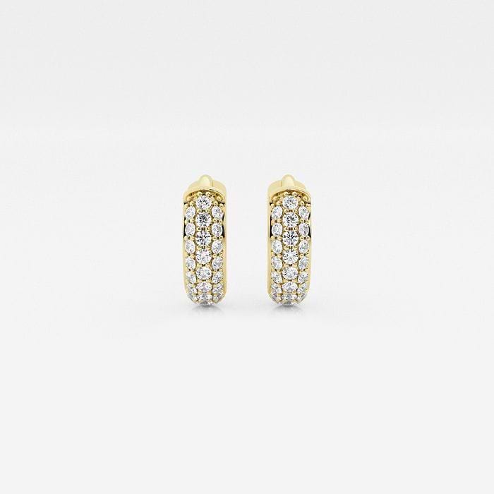 näas 1/8 ctw Round Lab Grown Diamond Hoop Earrings 14K Yellow Gold, F, VS2