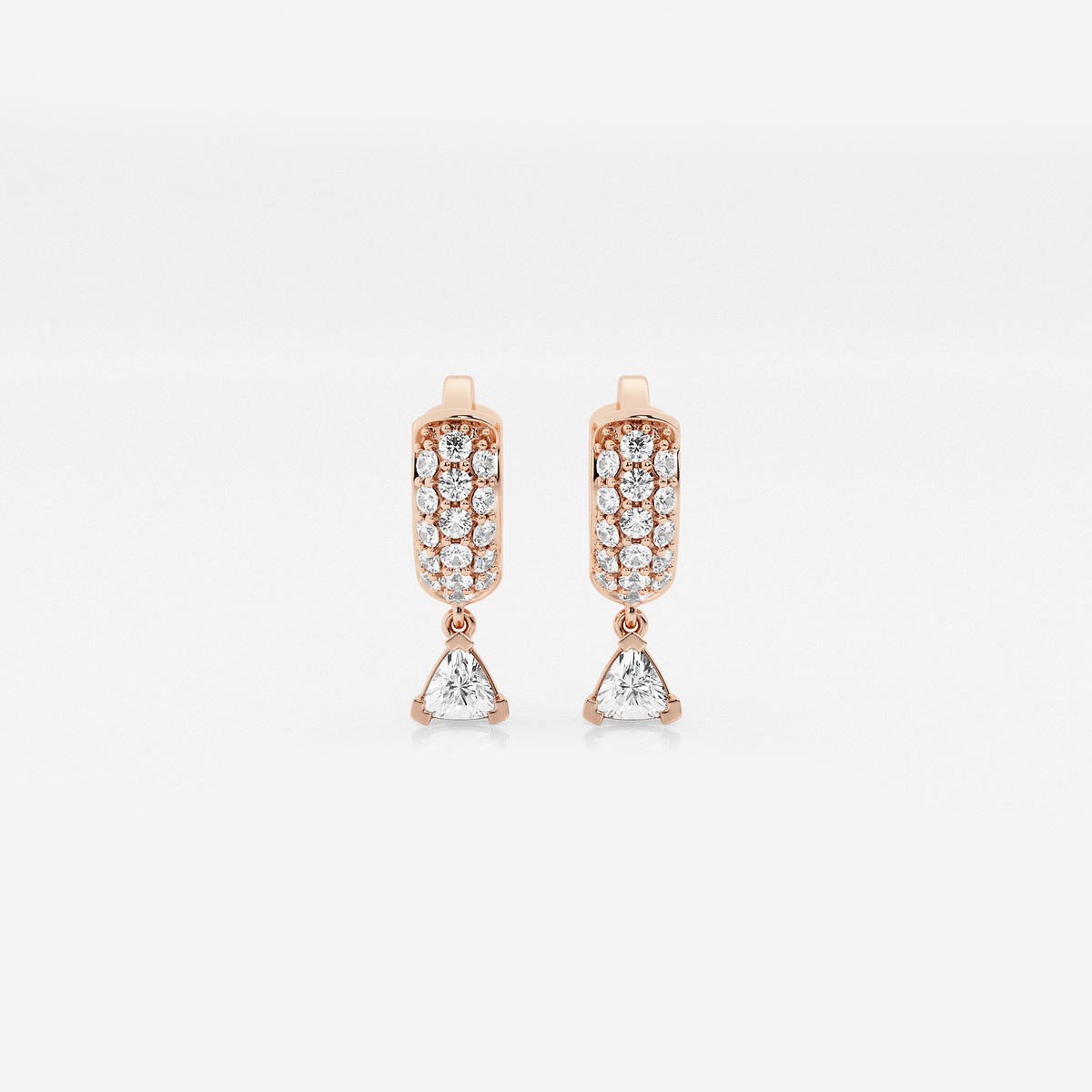 n?as Bomb? 1/3 ctw Trillion Lab Grown Diamond Third Piercing Huggie Hoop Earrings