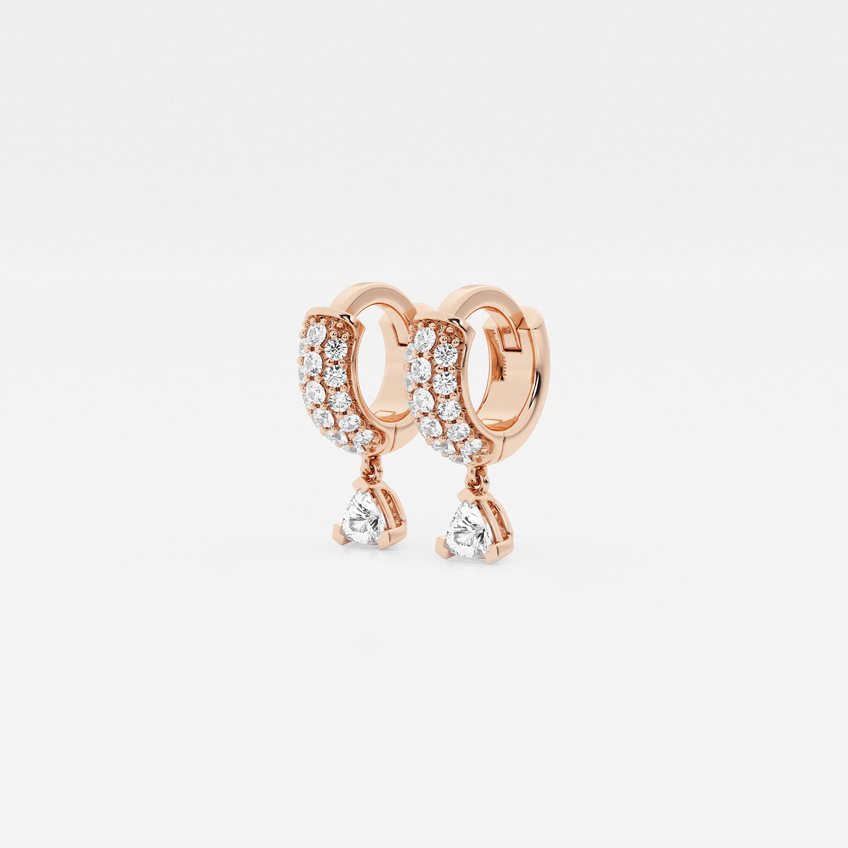 Additional Image 1 for  n?as Bomb? 1/3 ctw Trillion Lab Grown Diamond Third Piercing Huggie Hoop Earrings