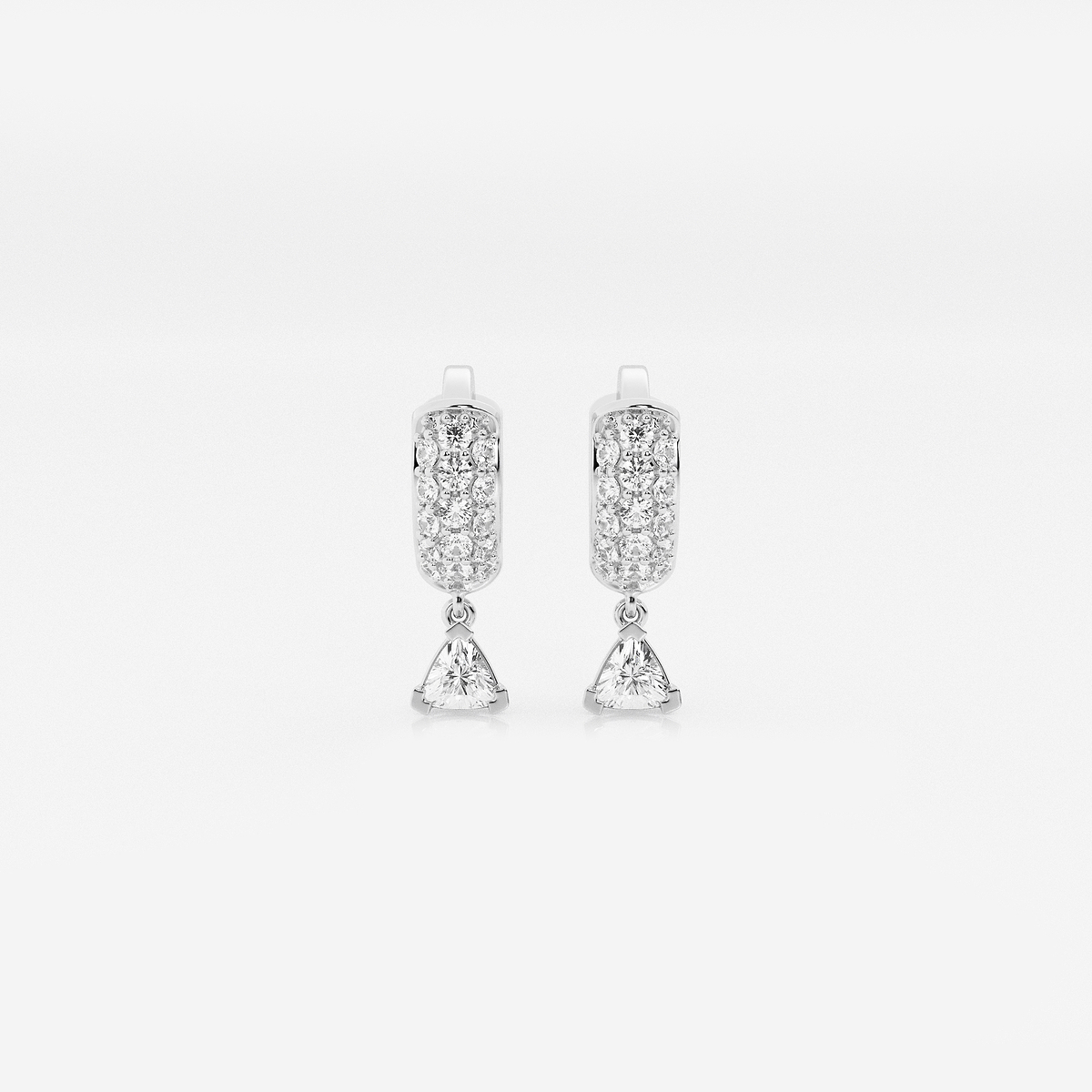 näas Bombë 1/3 ctw Trillion Lab Grown Diamond Third Piercing Huggie Hoop Earrings