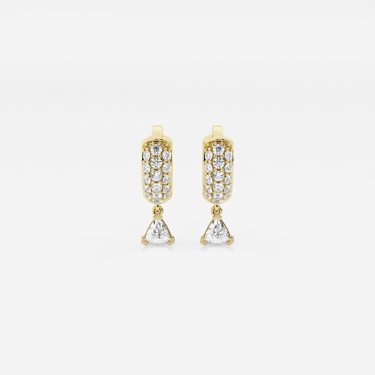näas Bombë 1/3 ctw Trillion Lab Grown Diamond Third Piercing Huggie Hoop Earrings