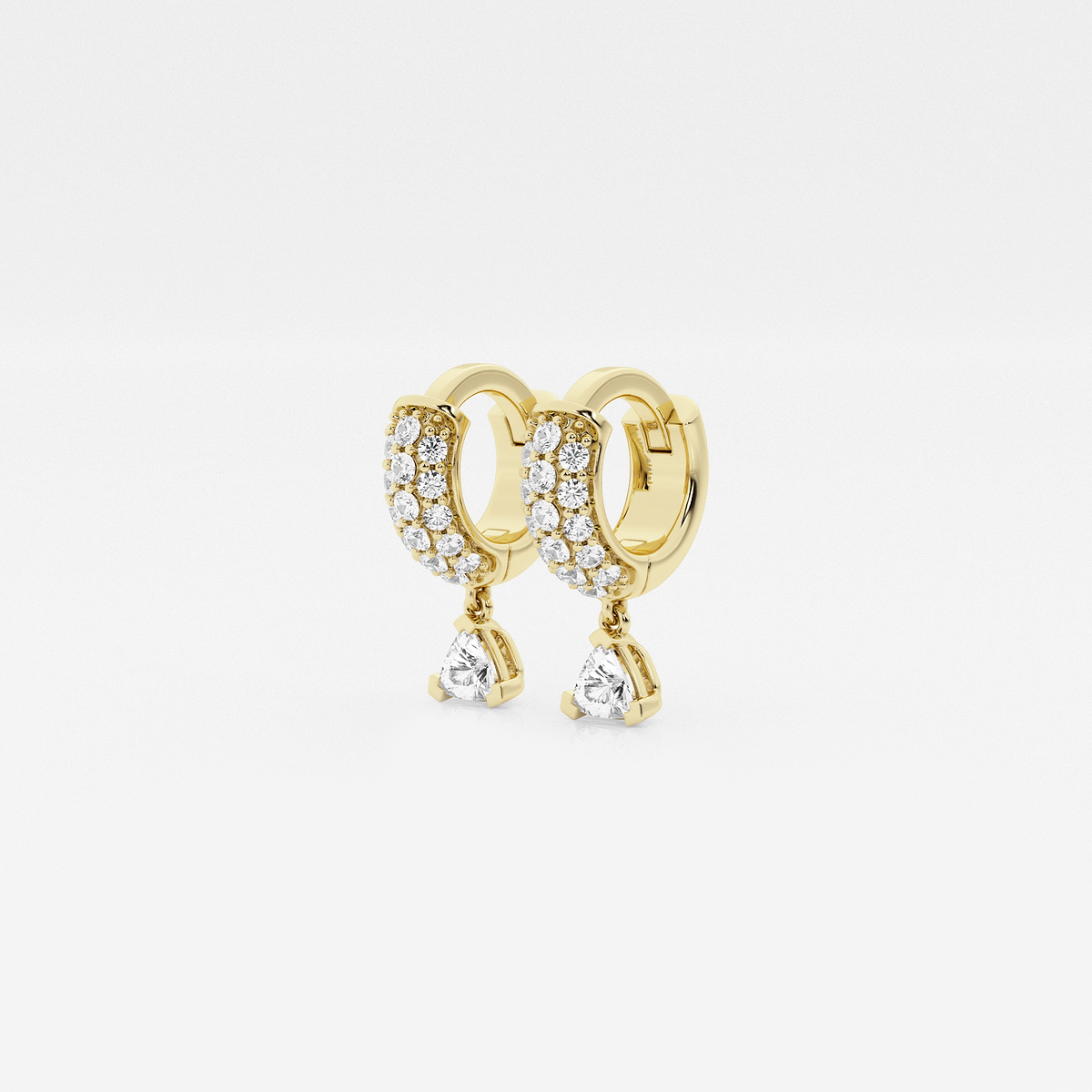 Additional Image 1 for  näas Bombë 1/3 ctw Trillion Lab Grown Diamond Third Piercing Huggie Hoop Earrings