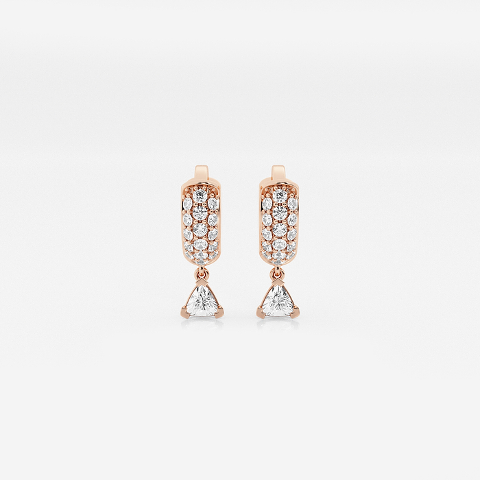 3rd Piercing Hoops - n?as Bomb? 1/3 ctw Trillion Lab Grown Diamond Third Piercing Huggie Hoop Earrings