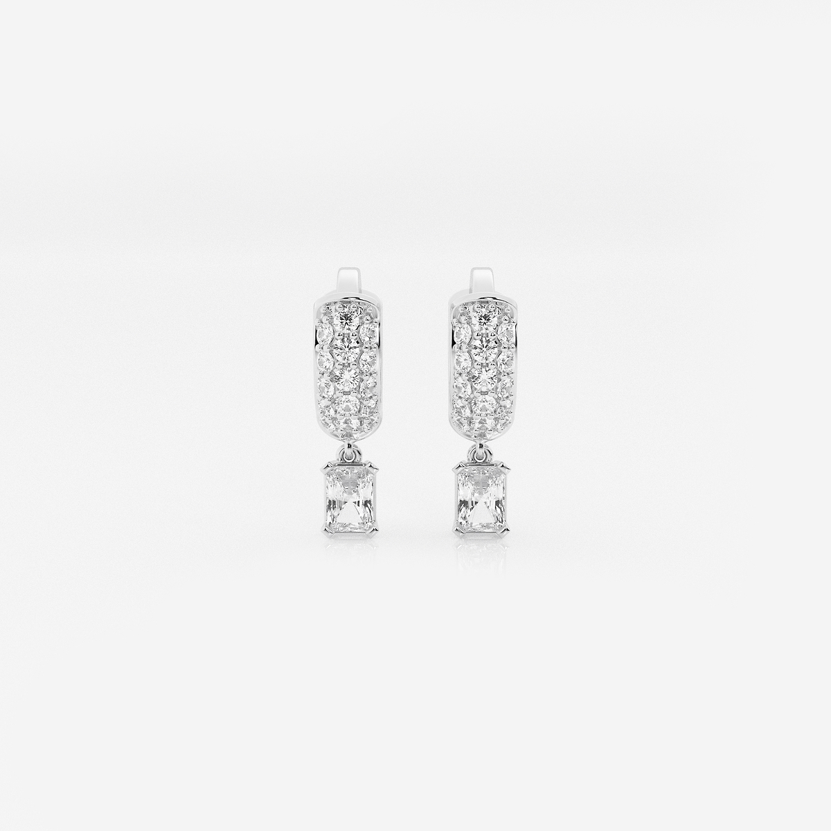 näas Bombë 1/3 ctw Radiant Lab Grown Diamond Third Piercing Huggie Hoop Earrings