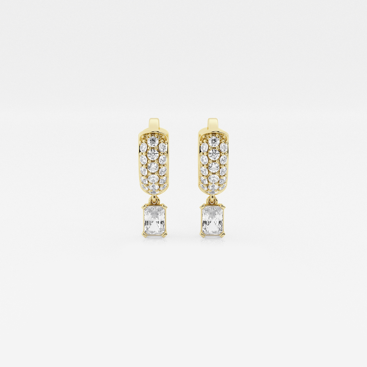 näas Bombë 1/3 ctw Radiant Lab Grown Diamond Third Piercing Huggie Hoop Earrings