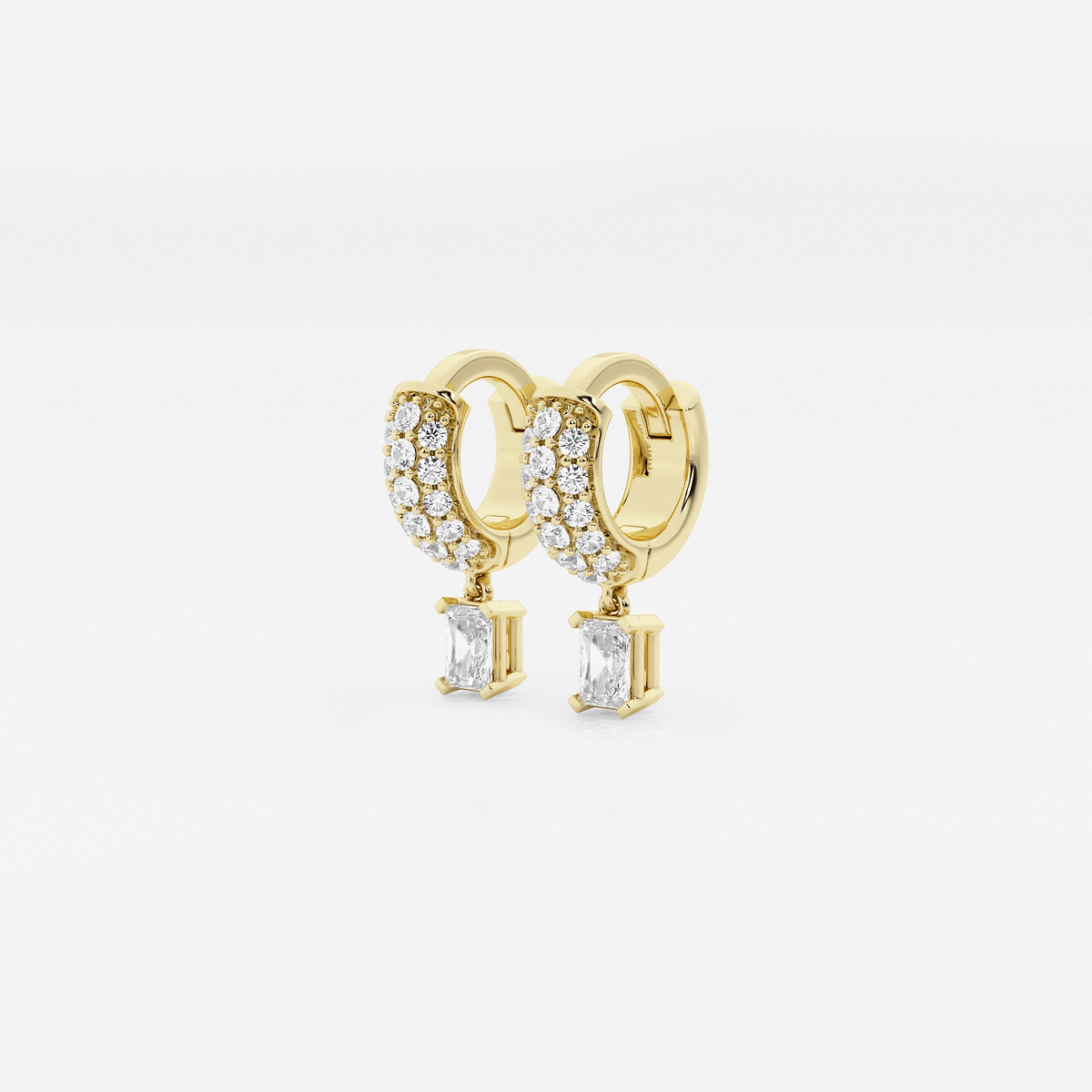 Additional Image 1 for  näas Bombë 1/3 ctw Radiant Lab Grown Diamond Third Piercing Huggie Hoop Earrings