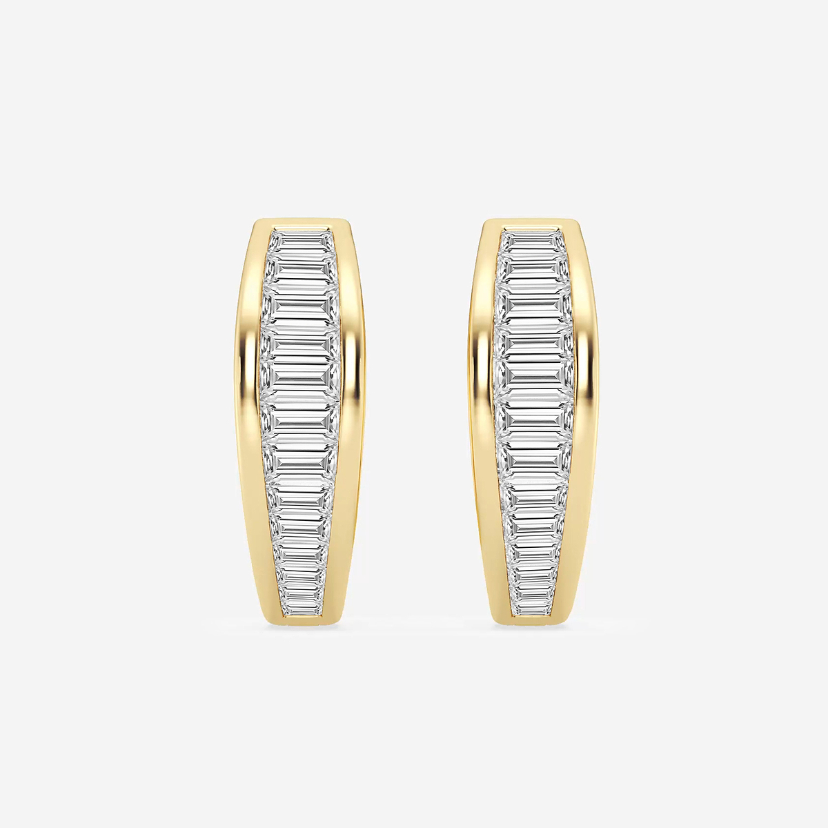 5/8 ctw Baguette Lab Grown Diamond Huggie Hoop Earrings