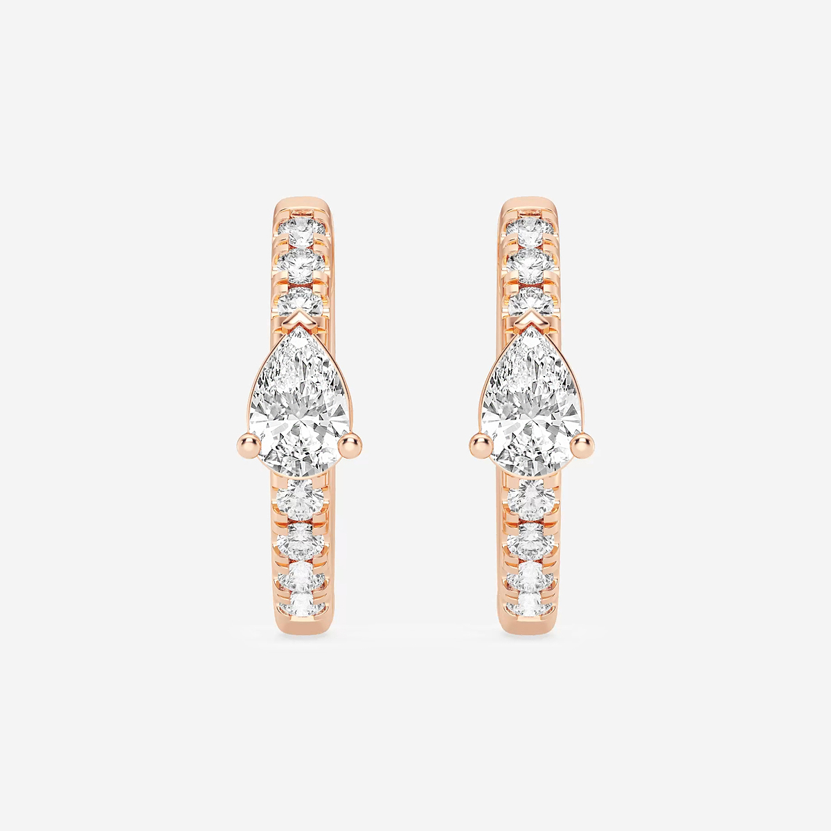 3/4 ctw Pear Lab Grown Diamond Petite Huggie Hoop Earrings