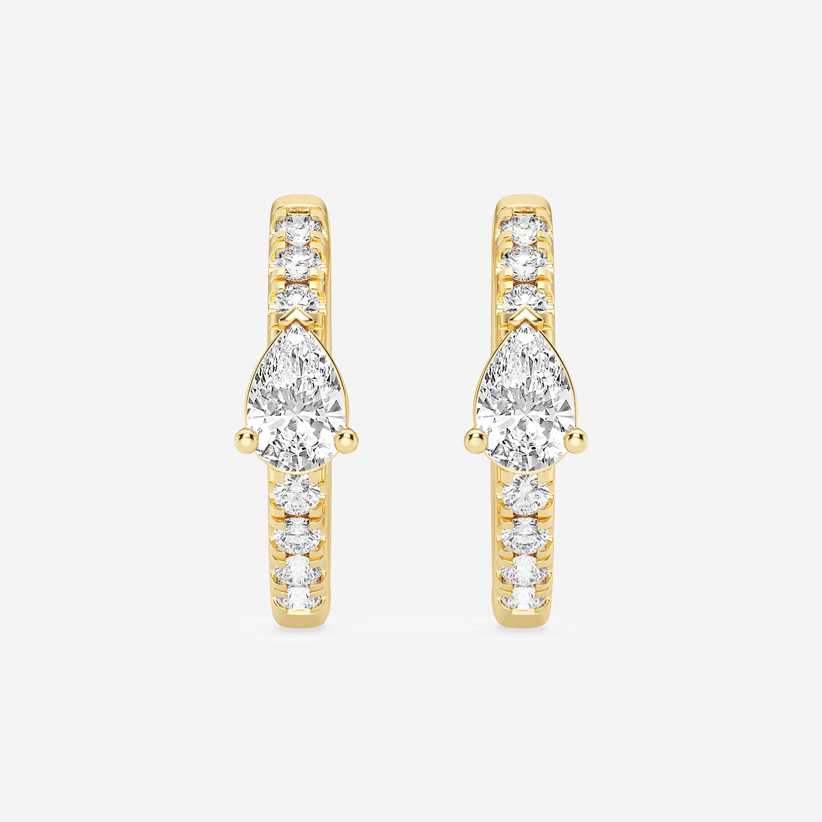 3/4 ctw Pear Lab Grown Diamond Petite Huggie Hoop Earrings