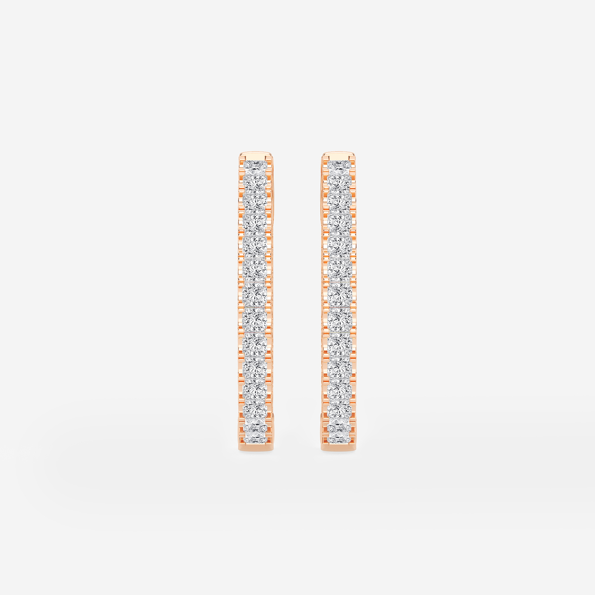 2 ctw Princess Lab Grown Diamond Hoop Earrings