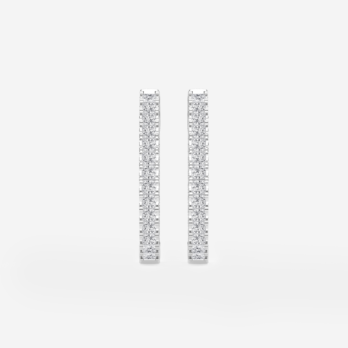 2 ctw Princess Lab Grown Diamond Hoop Earrings