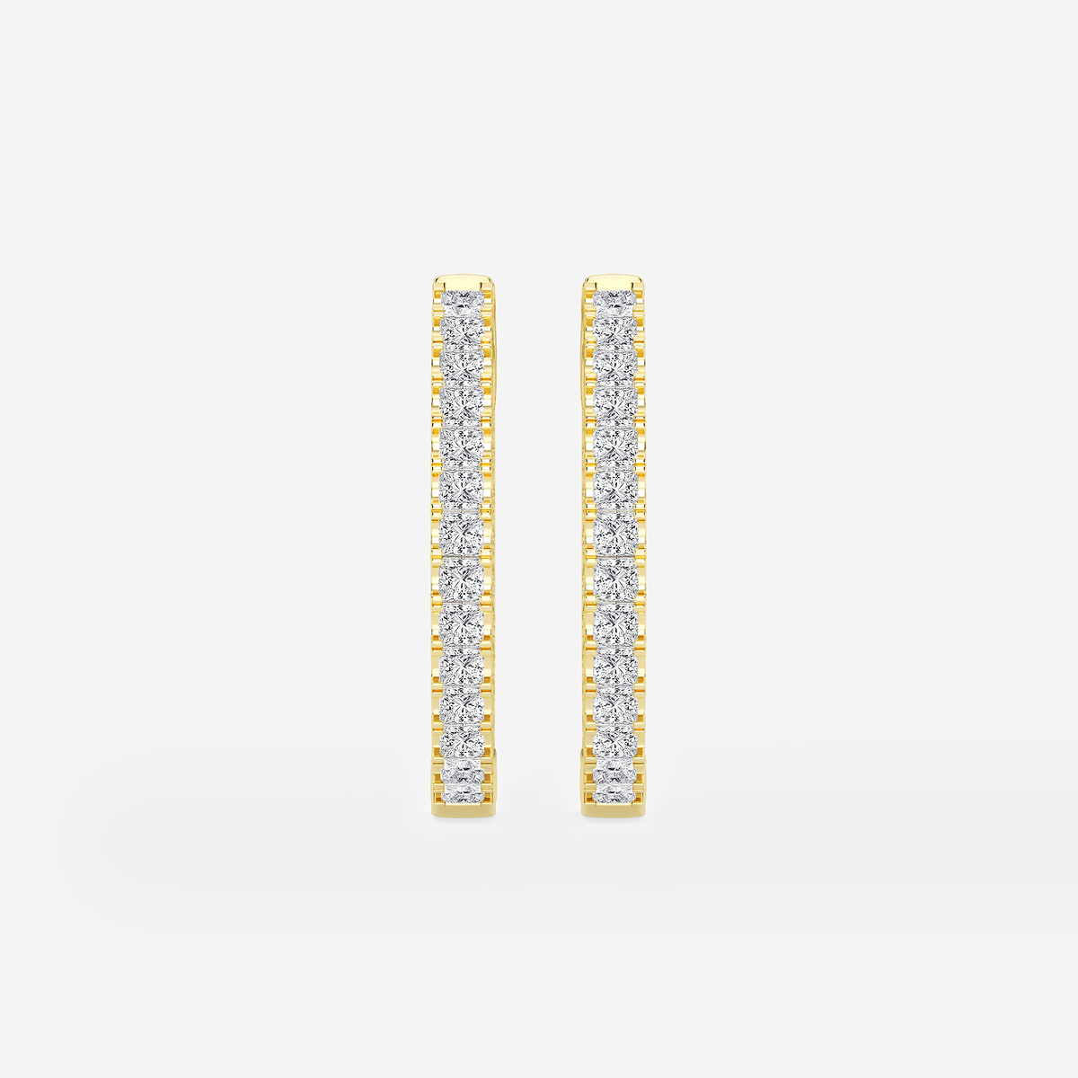 2 ctw Princess Lab Grown Diamond Hoop Earrings