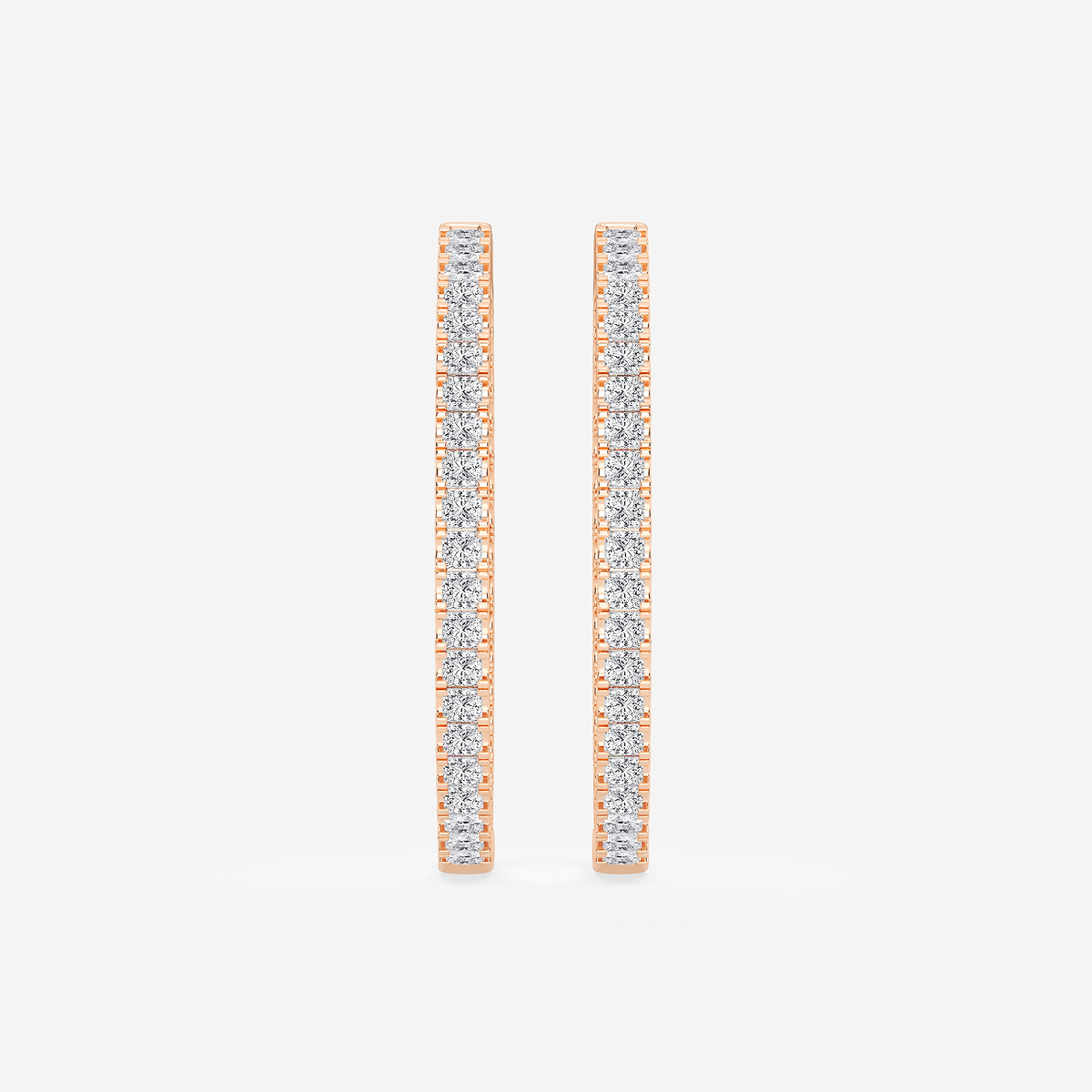 5 ctw Princess Lab Grown Diamond Hoop Earrings