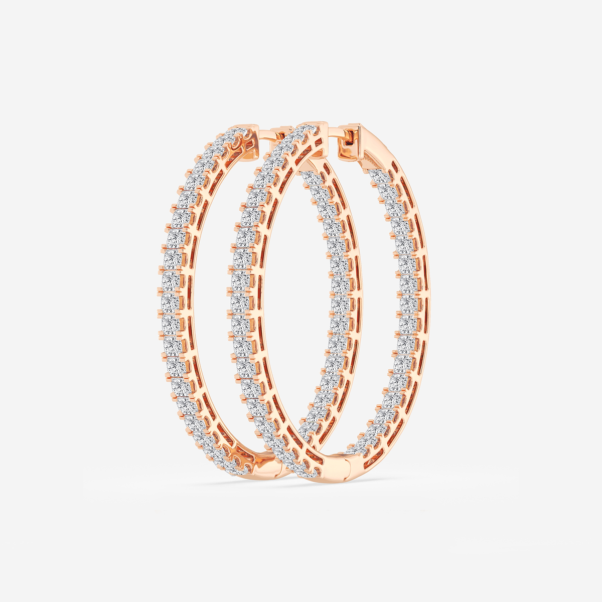 Additional Image 1 for  5 ctw Princess Lab Grown Diamond Hoop Earrings