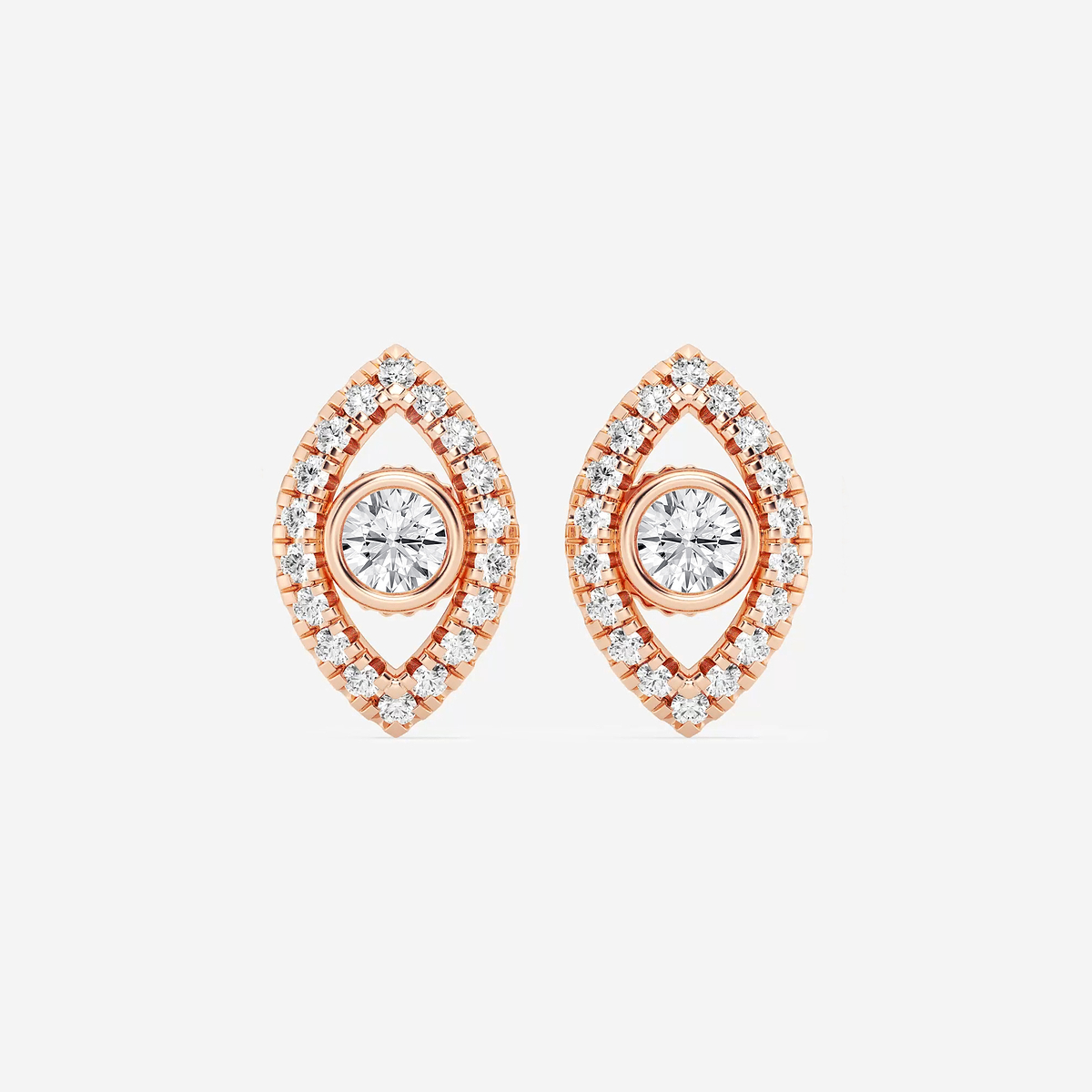 1/2 ctw Round Lab Grown Diamond Evil Eye Earrings