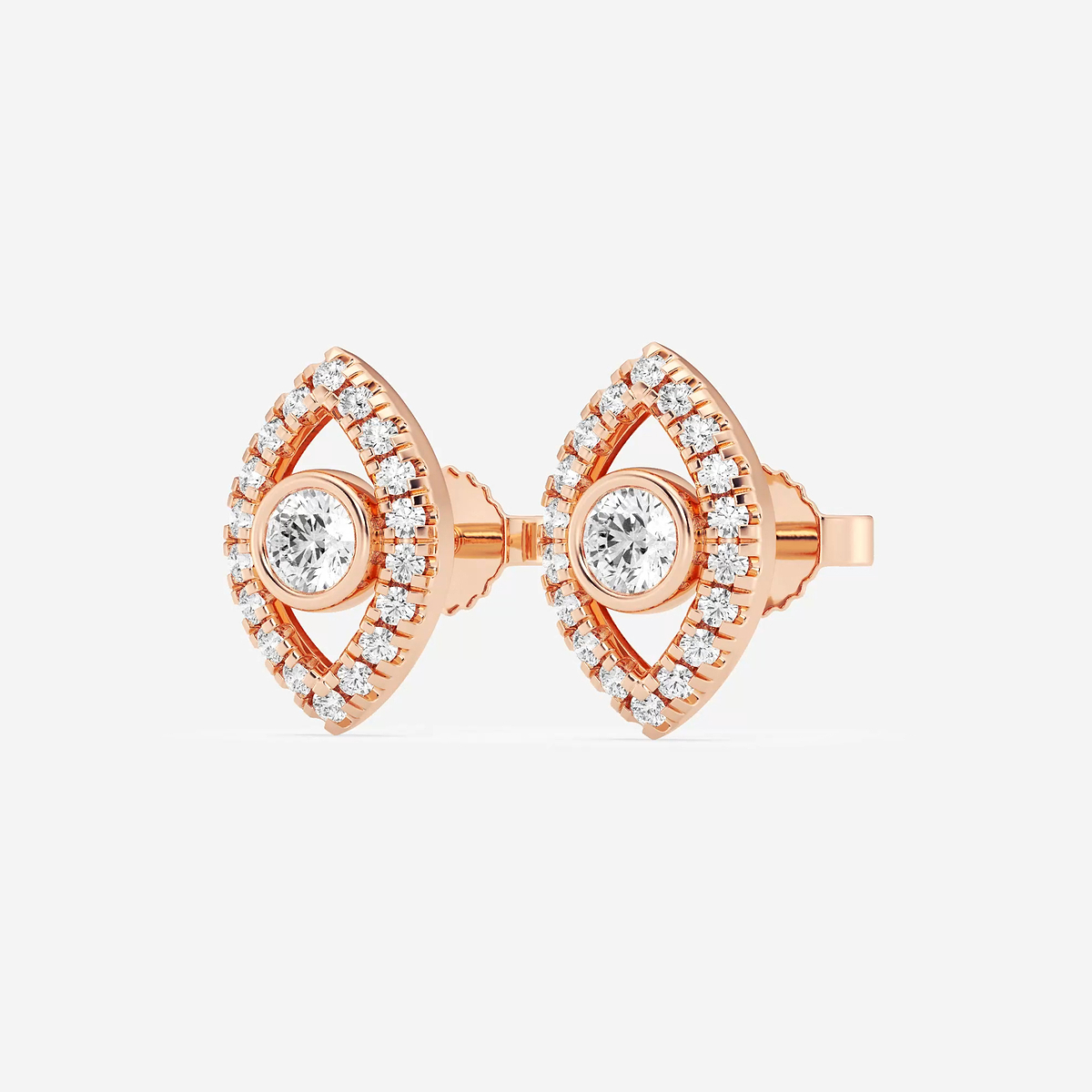 Additional Image 1 for  1/2 ctw Round Lab Grown Diamond Evil Eye Earrings