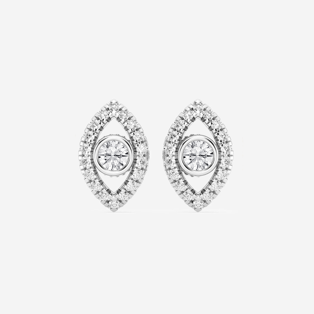 1/2 ctw Round Lab Grown Diamond Evil Eye Earrings
