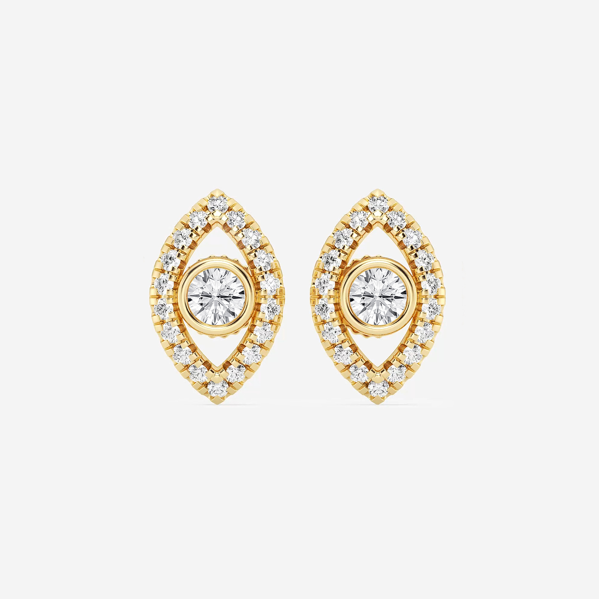 1/2 ctw Round Lab Grown Diamond Evil Eye Earrings