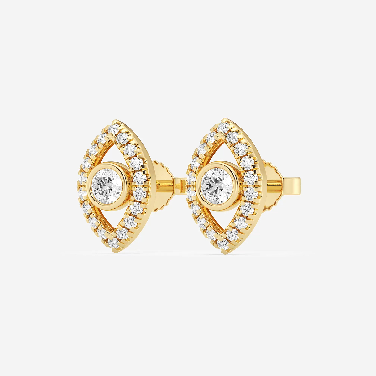 Additional Image 1 for  1/2 ctw Round Lab Grown Diamond Evil Eye Earrings