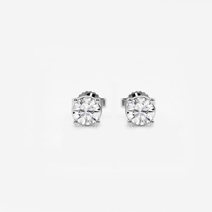 Four Prong Classic Round Stud Earrings