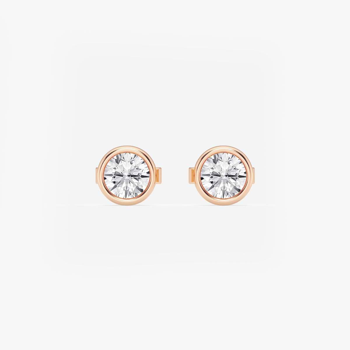 3/4 ctw Round Lab Grown Diamond Bezel Set Solitaire Stud Earrings