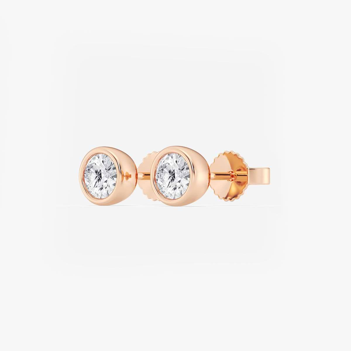 Additional Image 1 for  3/4 ctw Round Lab Grown Diamond Bezel Set Solitaire Stud Earrings