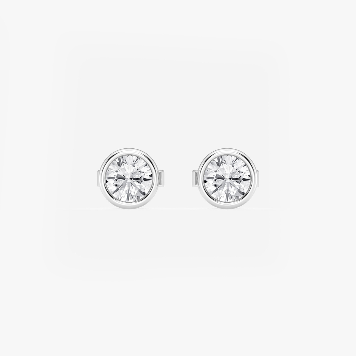 3/4 ctw Round Lab Grown Diamond Bezel Set Solitaire Stud Earrings
