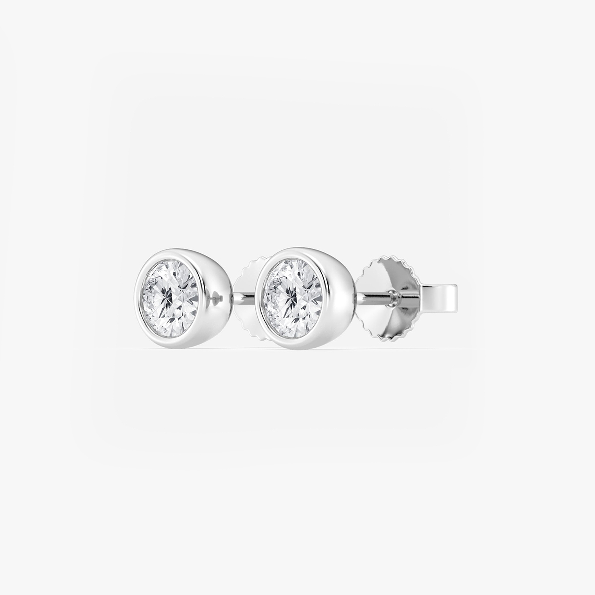Additional Image 1 for  3/4 ctw Round Lab Grown Diamond Bezel Set Solitaire Stud Earrings