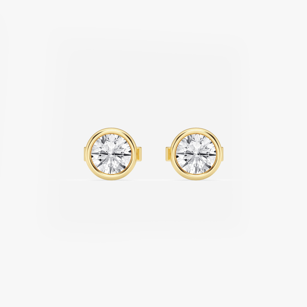 3/4 ctw Round Lab Grown Diamond Bezel Set Solitaire Stud Earrings