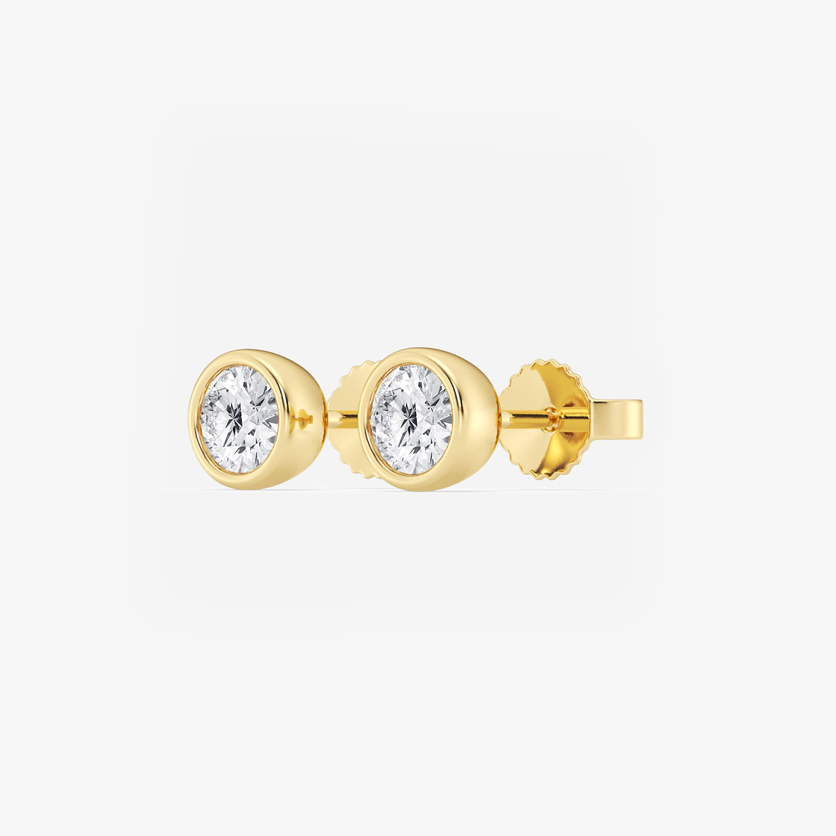 Additional Image 1 for  3/4 ctw Round Lab Grown Diamond Bezel Set Solitaire Stud Earrings