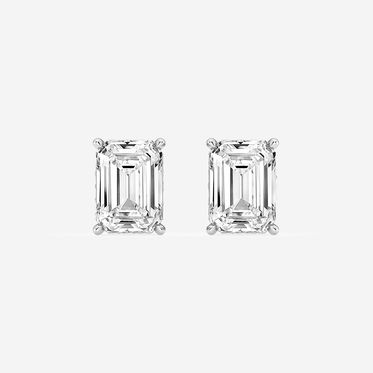4 1/4 ctw Emerald Lab Grown Diamond Hidden Halo Stud Earrings