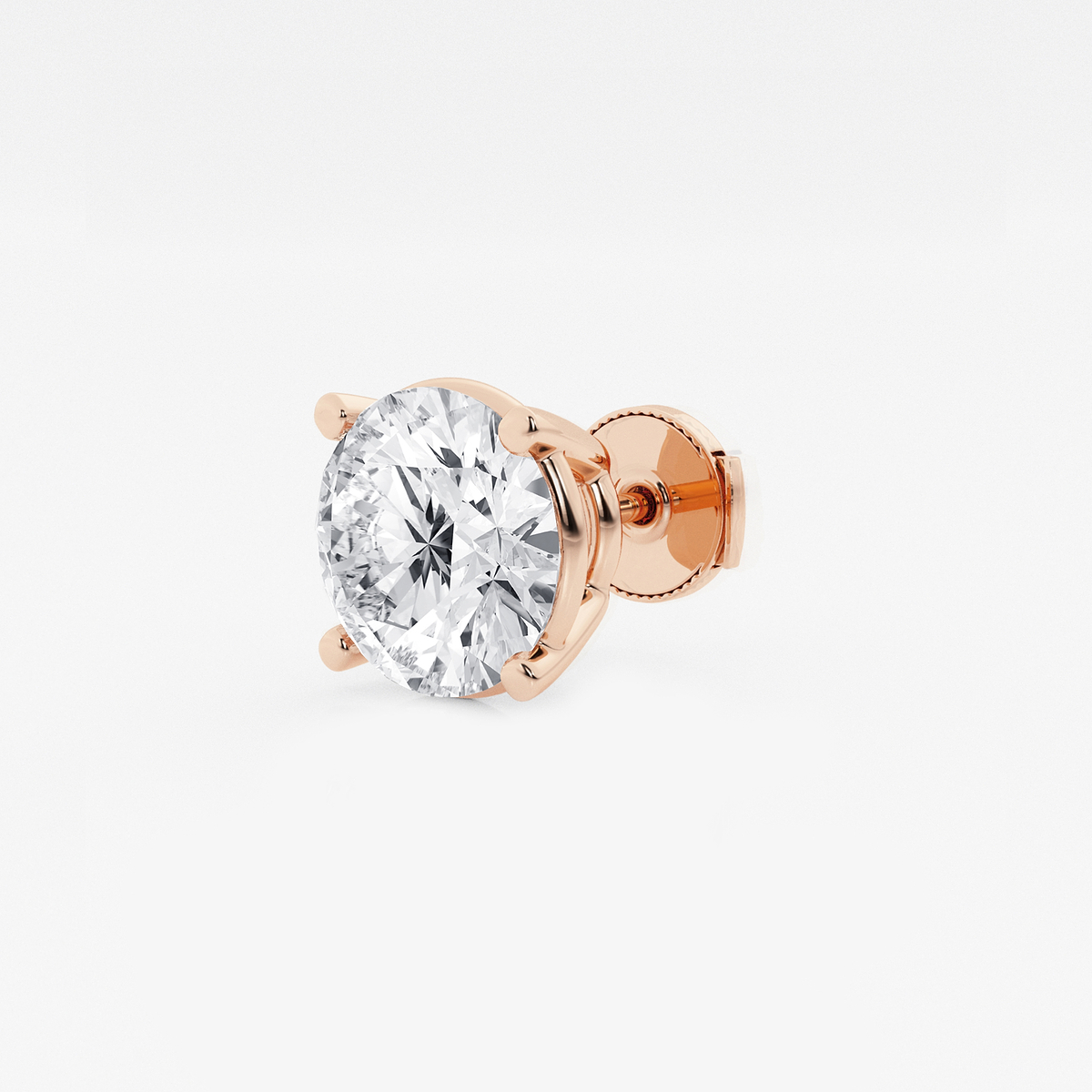 Additional Image 1 for  4 ctw Round Colorless Lab Grown Diamond Certified Single Stud Earring