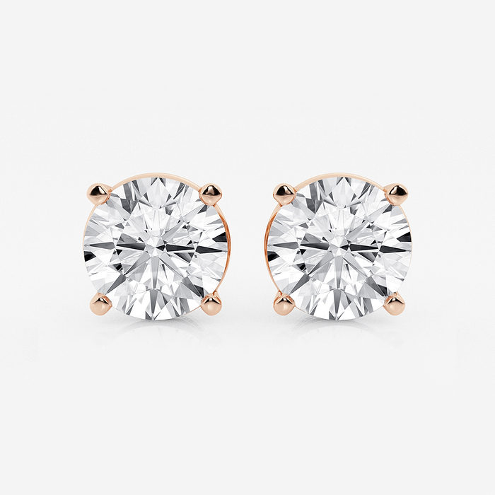 8 ctw Round Lab Grown Diamond Stud Earrings
