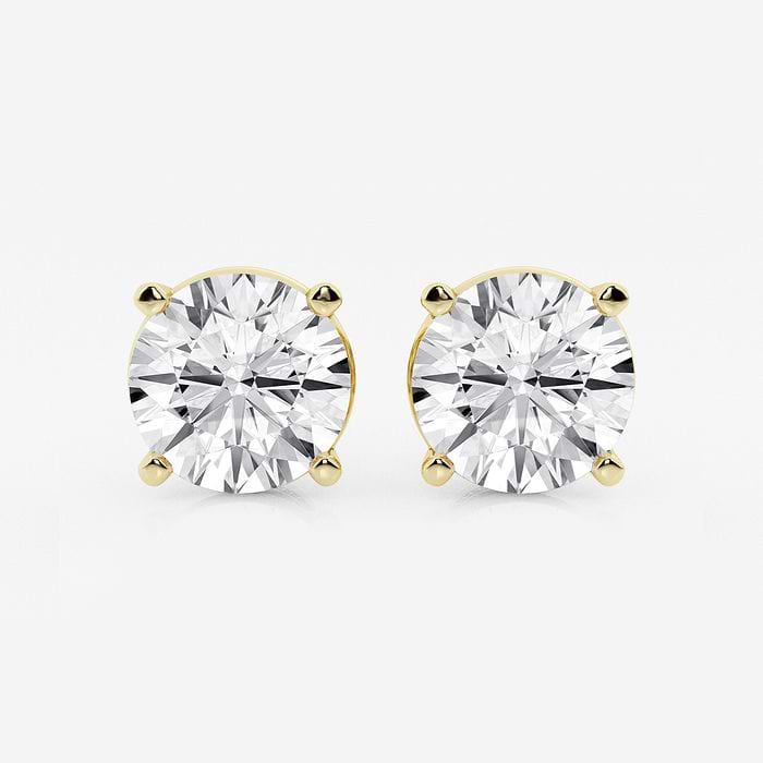 8 ctw Round Colorless (E-F) Lab Grown Diamond Certified Stud Earrings