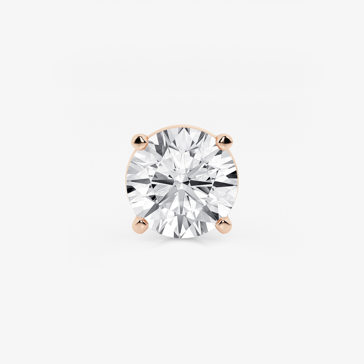 5 ctw Round Colorless Lab Grown Diamond Certified Single Stud Earring