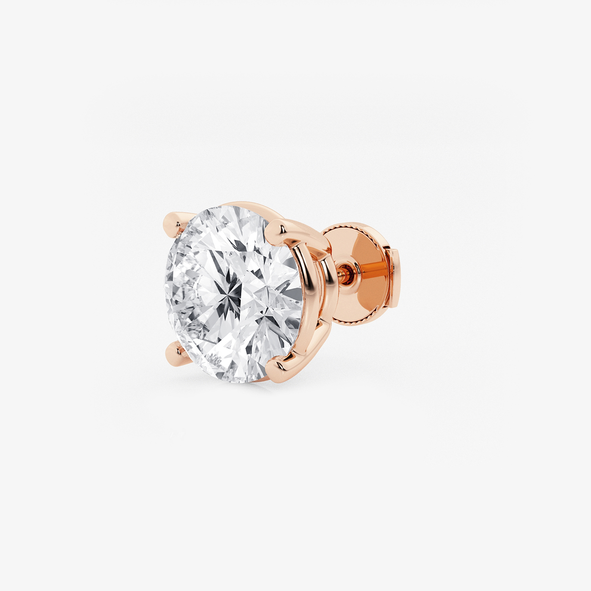 Additional Image 1 for  5 ctw Round Colorless Lab Grown Diamond Certified Single Stud Earring