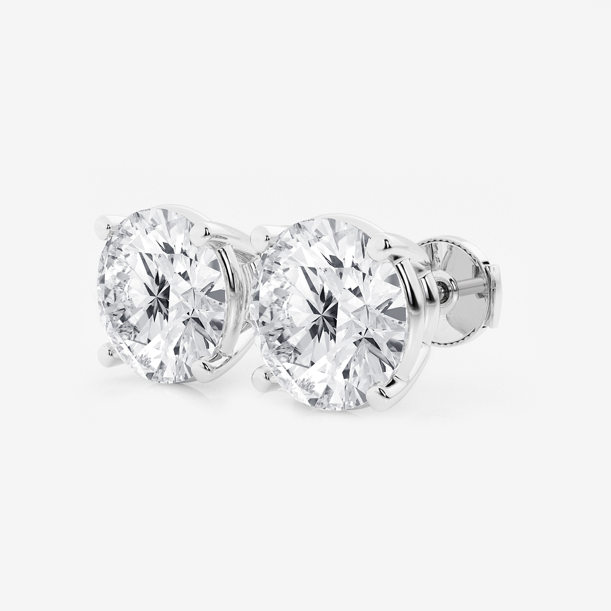Additional Image 1 for  10 ctw Round Lab Grown Diamond Stud Earrings