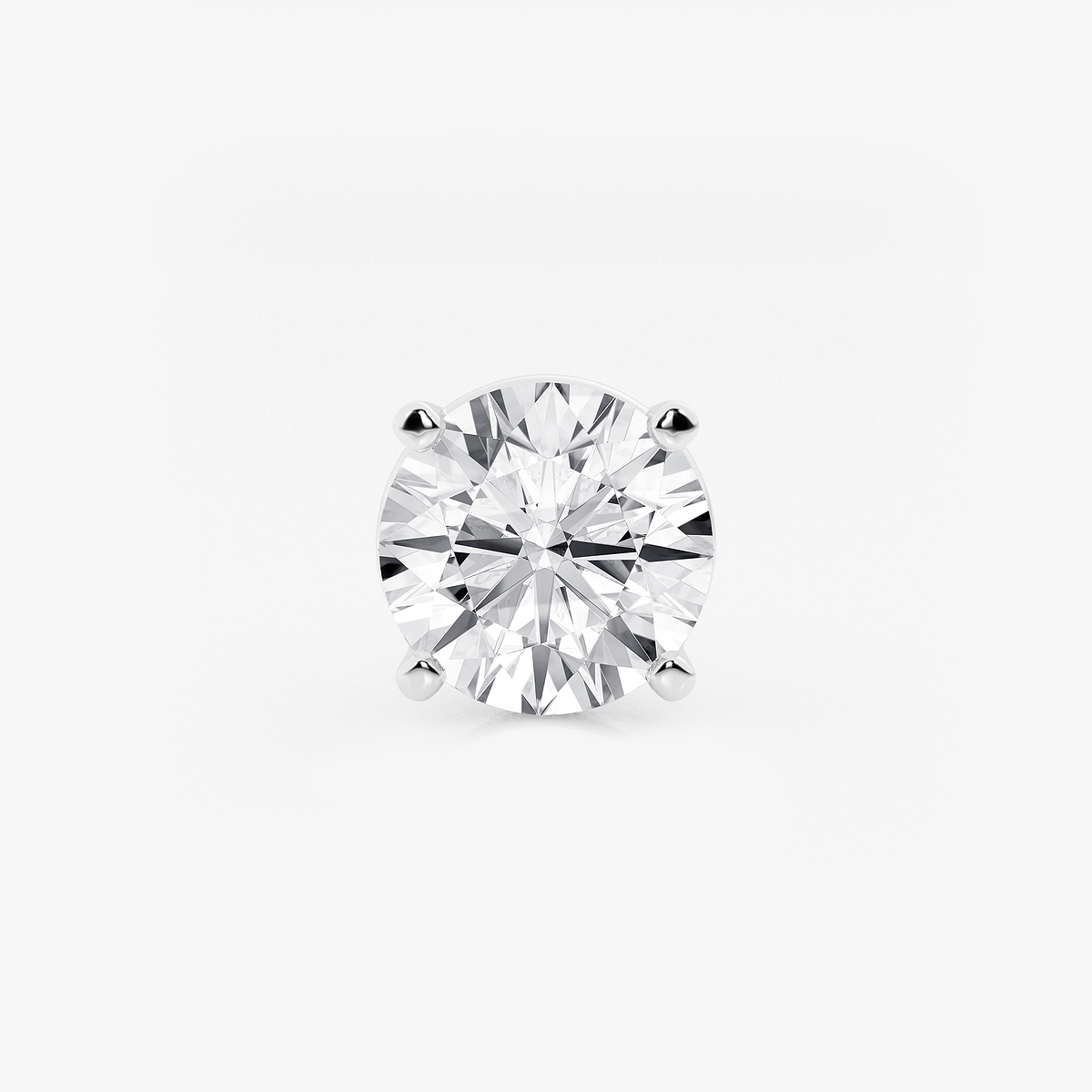 5 ctw Round Colorless Lab Grown Diamond Certified Single Stud Earring