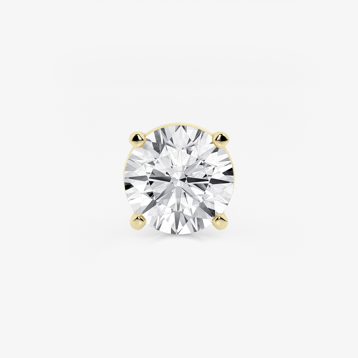 5 ctw Round Colorless Lab Grown Diamond Certified Single Stud Earring