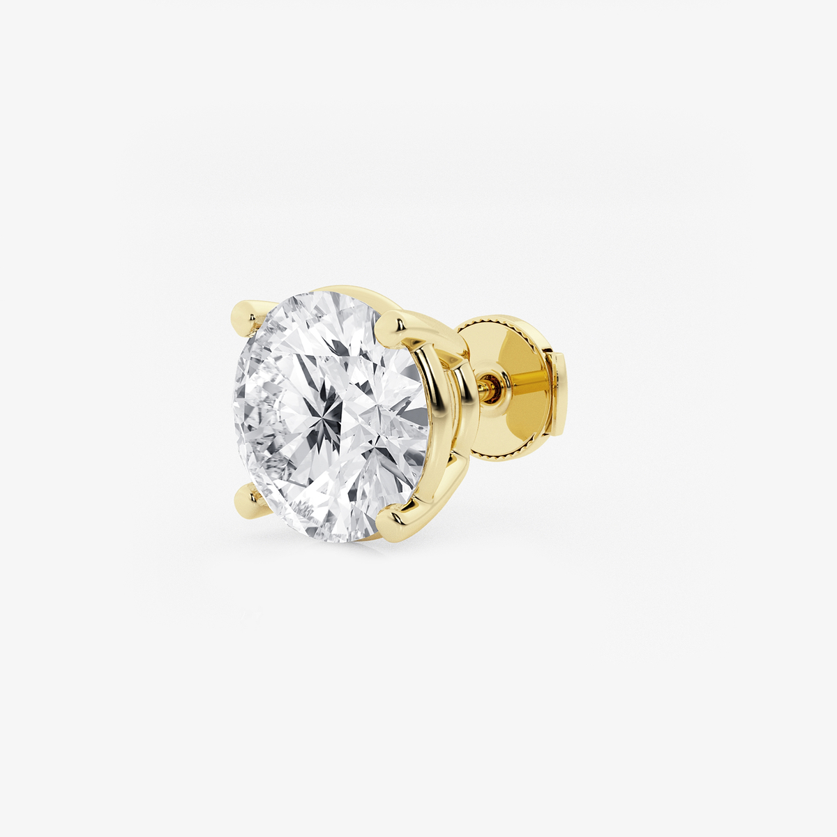 Additional Image 1 for  5 ctw Round Colorless Lab Grown Diamond Certified Single Stud Earring