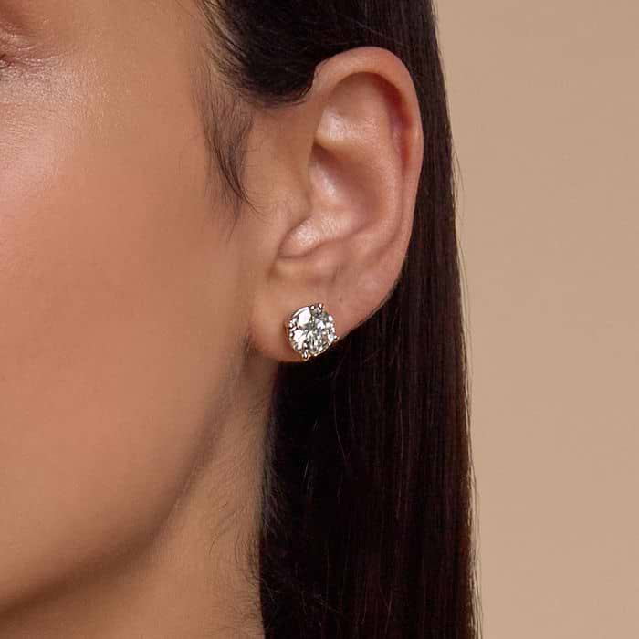 Four Prong Classic Round Stud Earrings