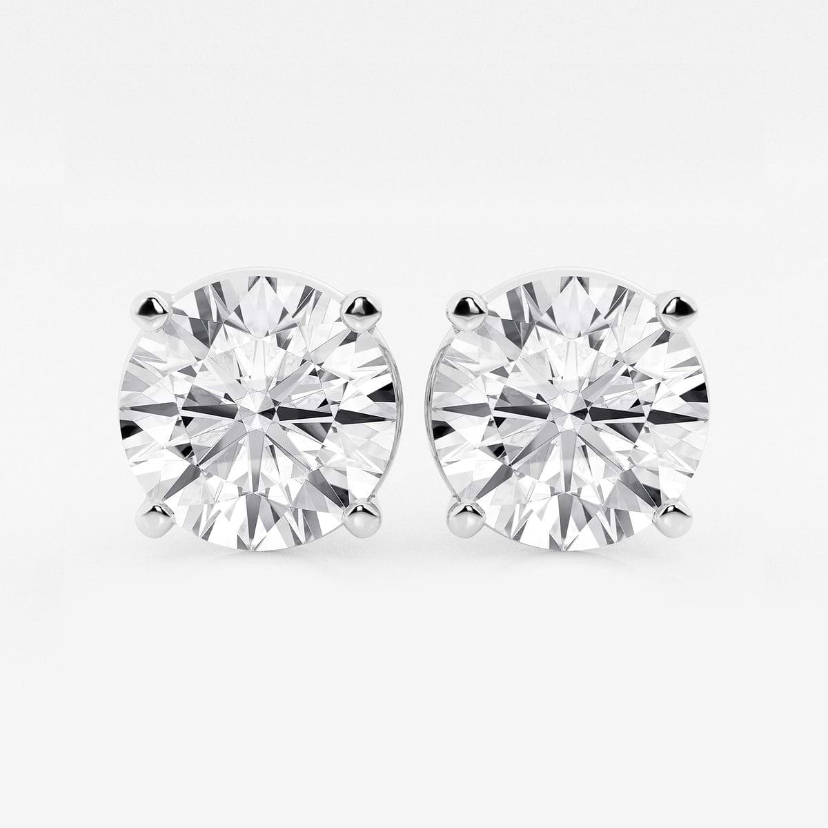 20 ctw Round Near-Colorless (F) Lab Grown Diamond Certified Stud Earrings