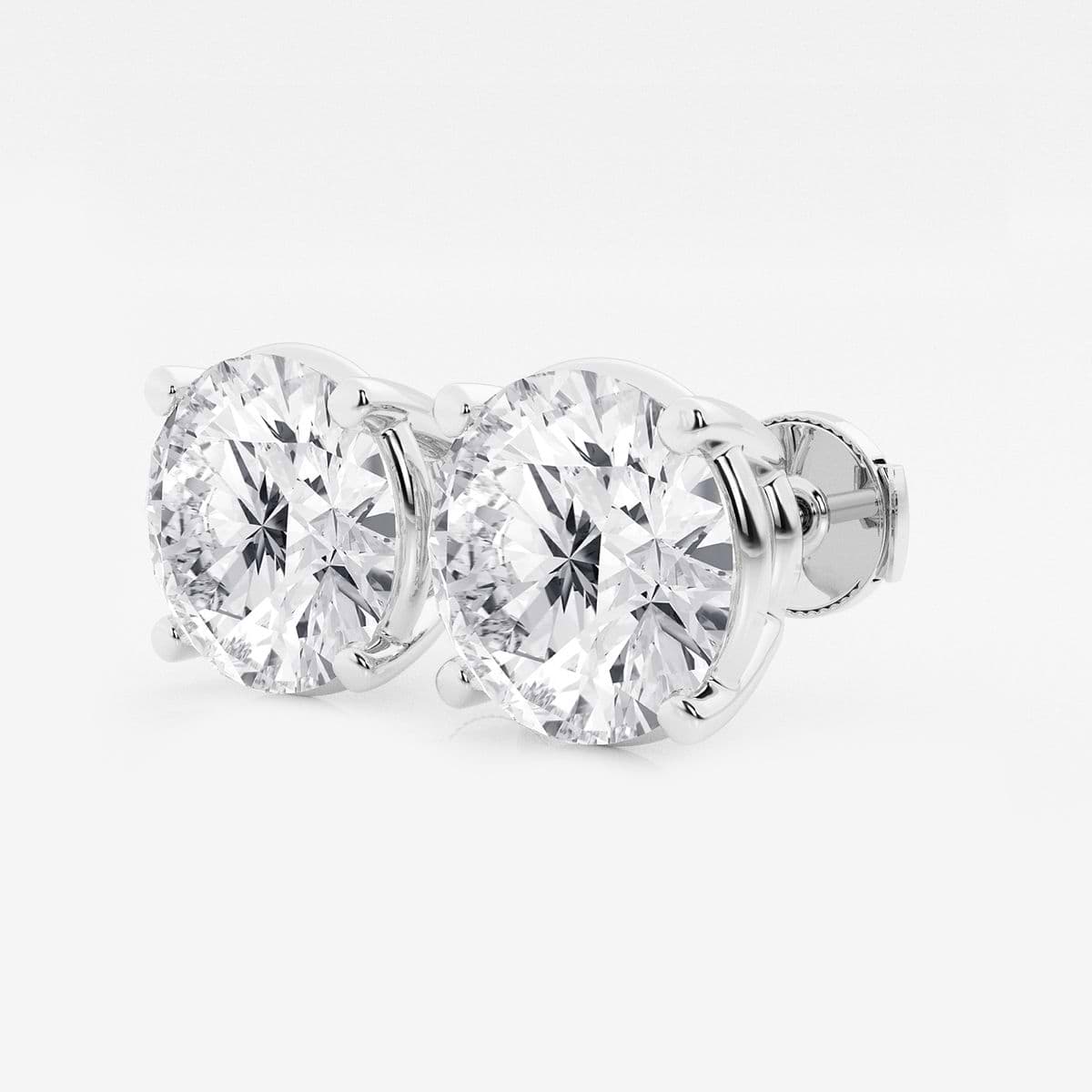 Additional Image 1 for  20 ctw Round Near-Colorless (F) Lab Grown Diamond Certified Stud Earrings