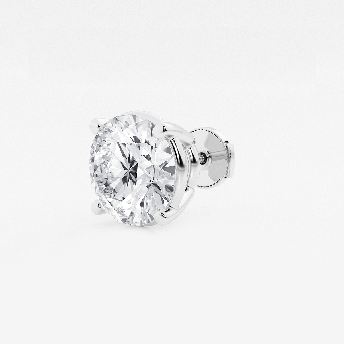 Additional Image 1 for  6 ctw Round Colorless Lab Grown Diamond Certified Single Stud Earring