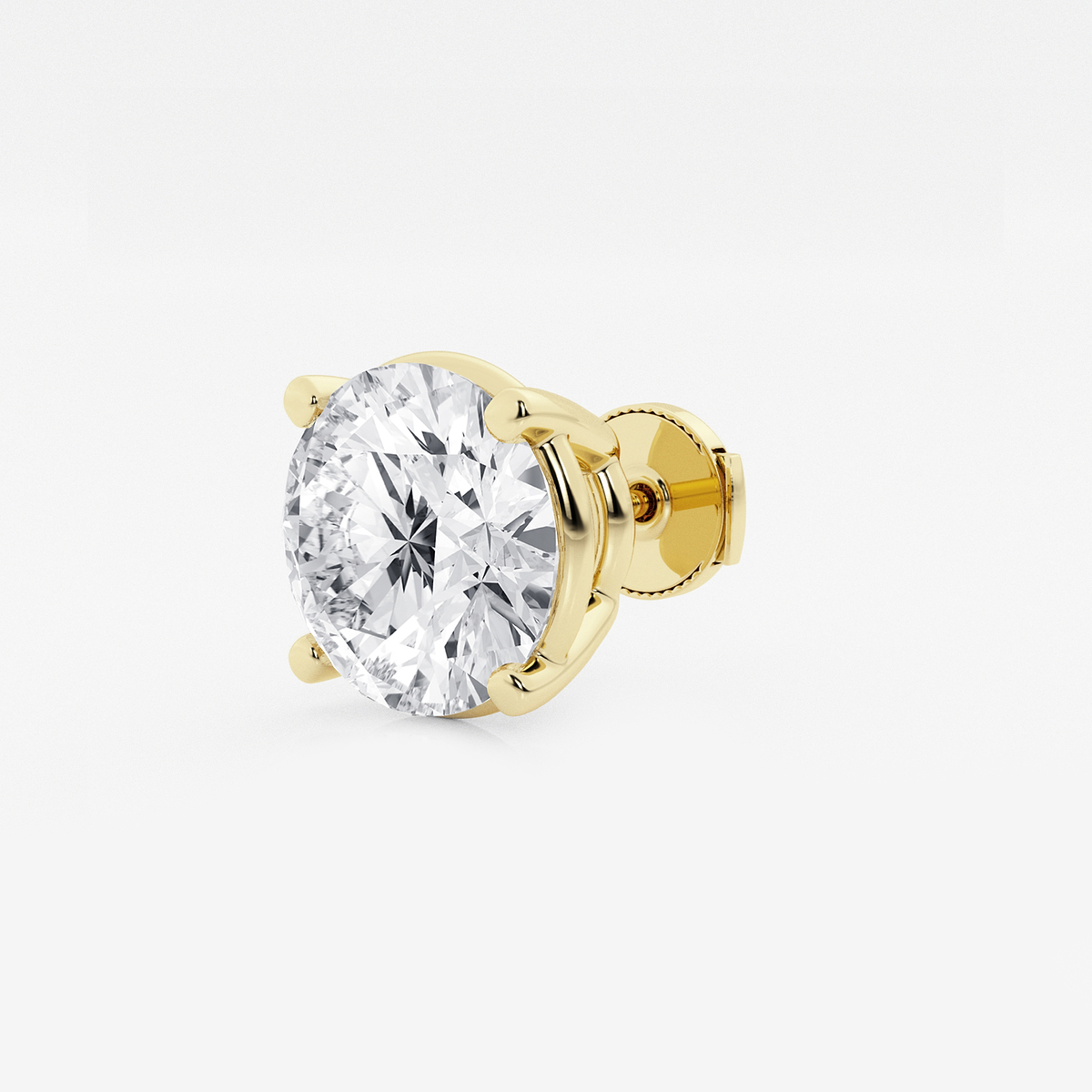 Additional Image 1 for  6 ctw Round Colorless Lab Grown Diamond Certified Single Stud Earring