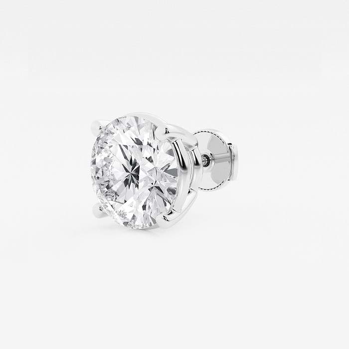 Four Prong Classic Round Single Stud Earring
