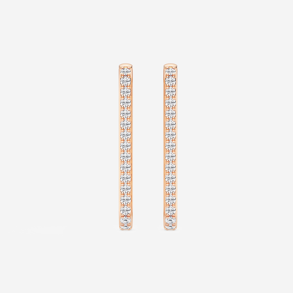 1/2 ctw Round Lab Grown Diamond Paper Clip Hoop Earrings