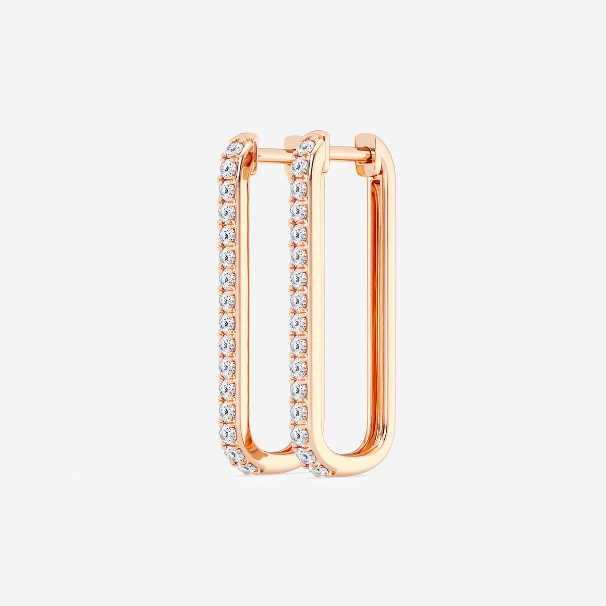 Additional Image 1 for  1/2 ctw Round Lab Grown Diamond Paper Clip Hoop Earrings